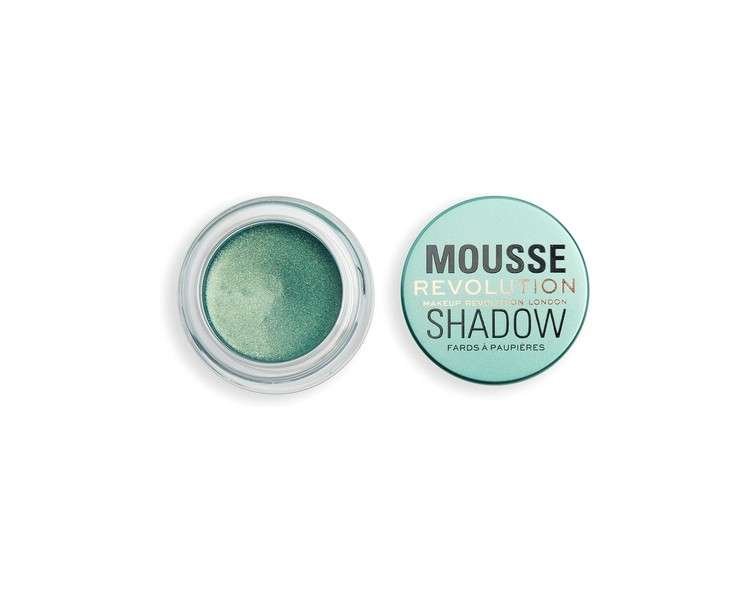 Revolution Beauty London Mousse Shadow Creamy Colour for Cheeks and Eyes Whipped Lightweight Formula Cream-to-Powder 4g Emerald Green