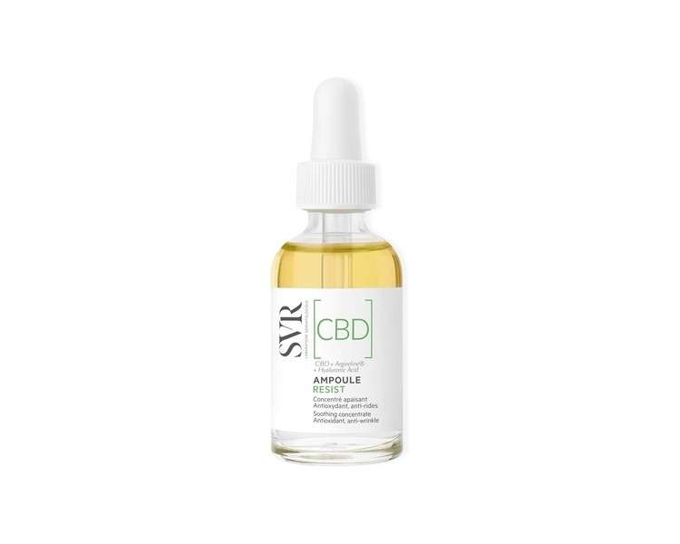 SVR CBD Ampoule Resist Antioxidant Soothing Face Oil-Serum for Sensitized Stressed Skin prone to Redness Discomfort Fine Lines 30ml