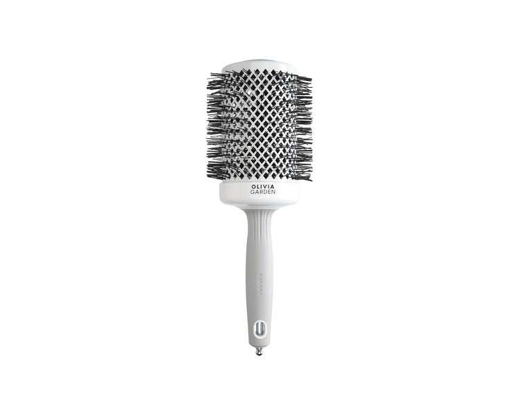 Olivia Garden Expert Blowout Shine Hairbrush White and Grey 65mm