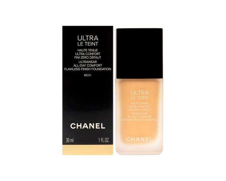 Chanel Ultra Le Teint Ultrawear Flawless Foundation BD21 Light Medium Golden 1oz