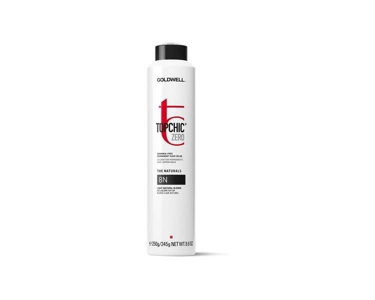 8N Topchic Zero Light Natural Blonde Can 250ml Permanent Ammonia-Free Hair Color