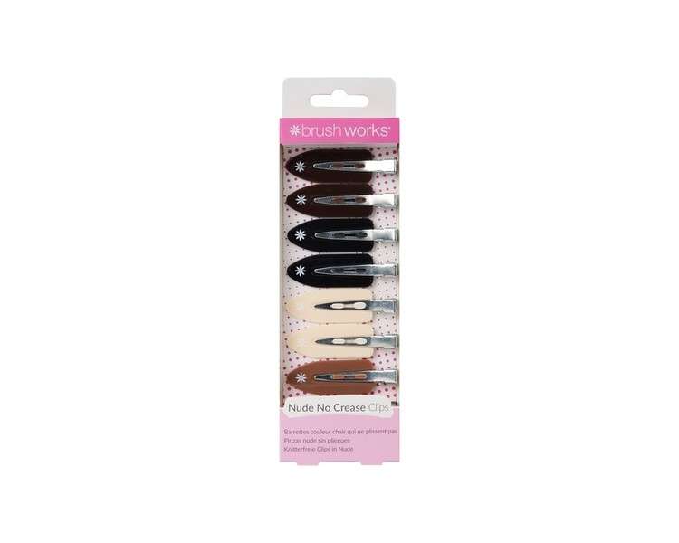 Brushworks No Crease Hair Clips Nude - Pack of 8