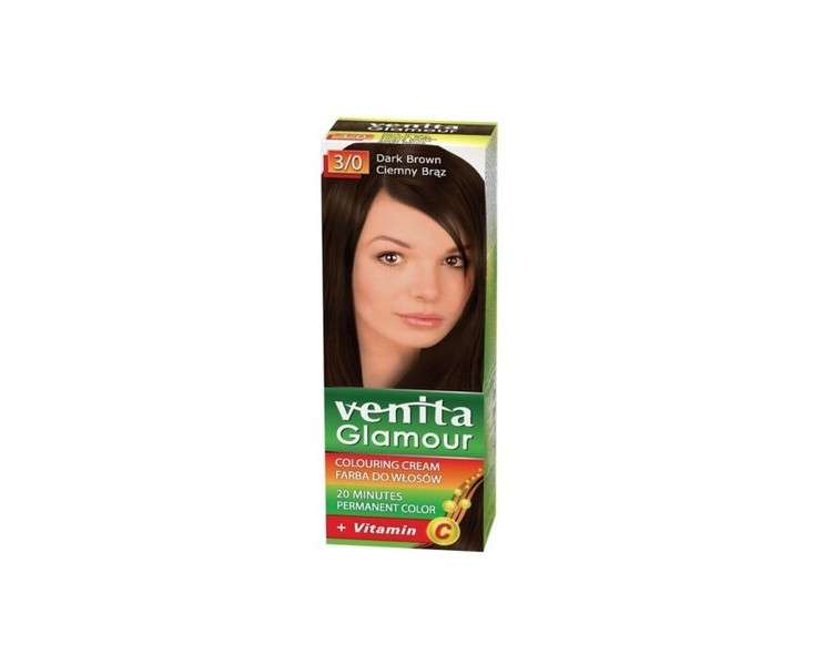 Venita Glamour Hair Color 3/0 Dark Brown