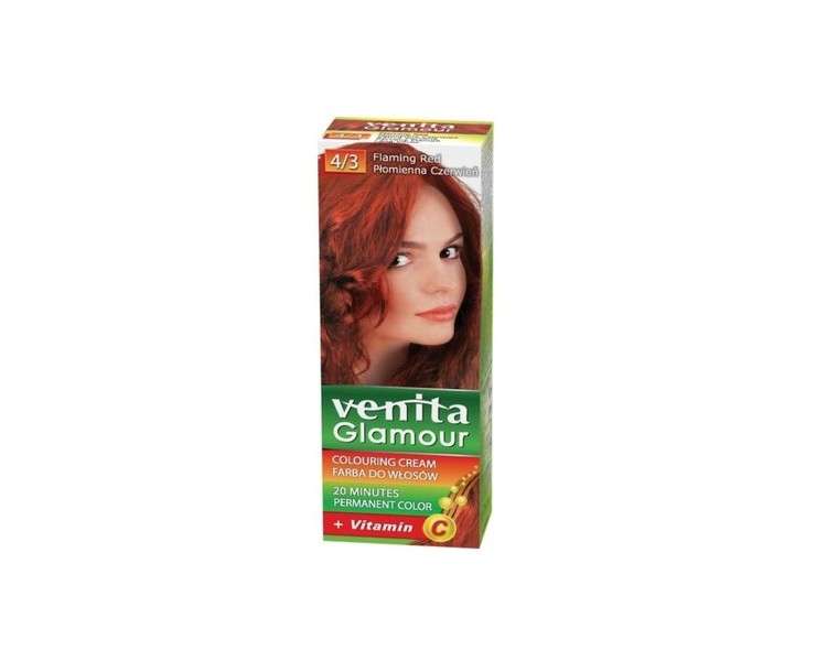 Glamour Hair Color 4/3 Fiery Red Venita