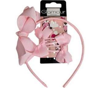 Kids Back to School Hair Accessories Set Pink Glamour