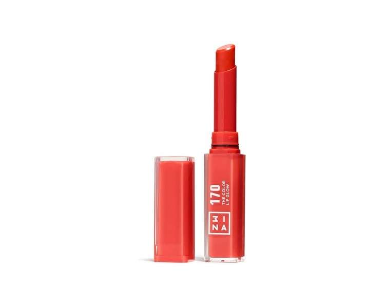 3INA Makeup The Color Lip Glow 170 Coral Red Lip Balm with Shea Butter 1.60g