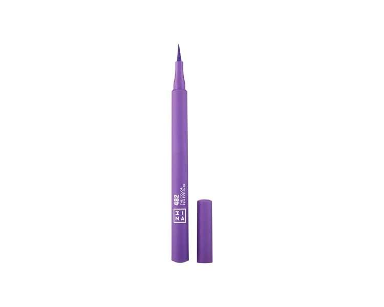 3INA Makeup The Color Pen Eyeliner 482 Purple Liquid Eyeliner 10h Longwear Precise Felt Tip Matte Liner Sensitive Eyes