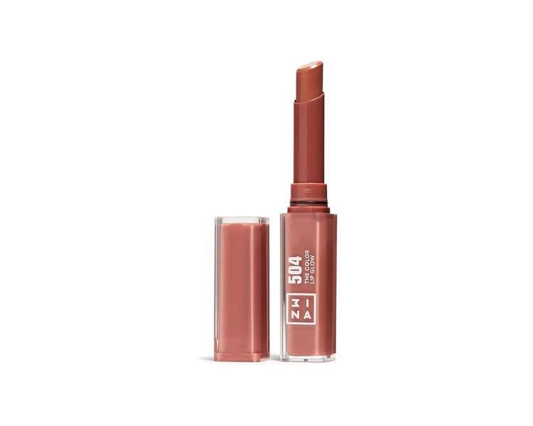 3INA Makeup The Color Lip Glow 504 Nude Taupe Lip Balm with Shea Butter 1.60g