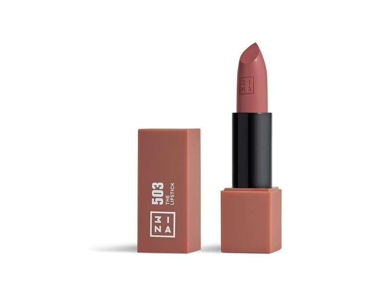 3INA Makeup The Lipstick 503 Nude Lipstick with Vitamin E and Shea Butter Long Lasting Lip Color Matte Finish Creamy Texture Vegan Cruelty Free
