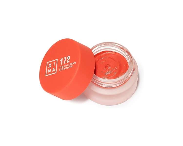 3INA Makeup The 24h Cream Eyeshadow 172 Orange 24H Longwearing Waterproof Fast Drying Formula Creamy Texture Highly Pigmented Matte and Shimmer Finish Vegan Cruelty Free