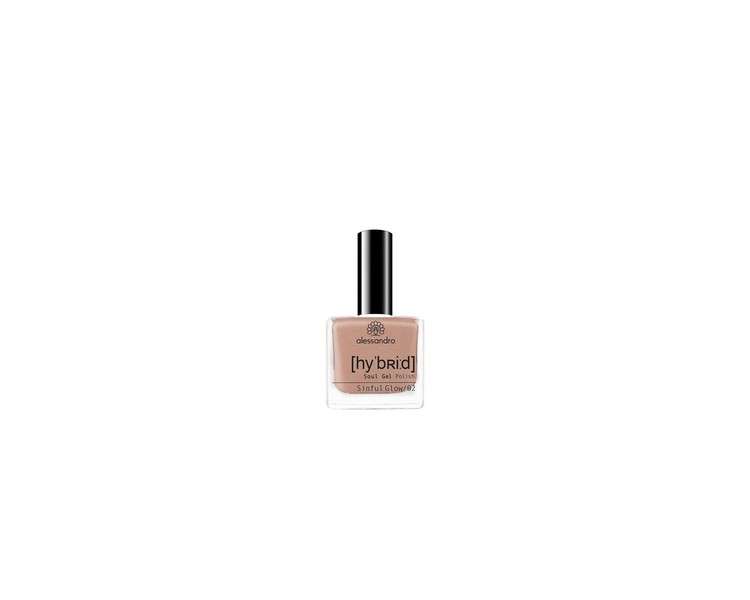 Alessandro Hybrid Nail Polish Sinful Glow Nude Tone - Perfect Nails in Just 3 Steps - No LED Needed - Up to 10 Days of Wear! 8ml