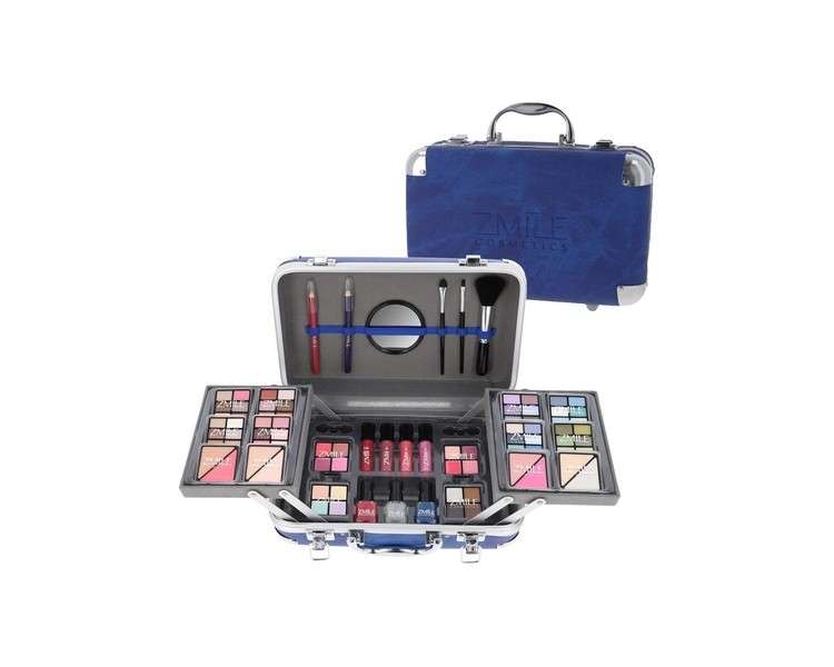 ZMILE COSMETICS Traveller Blue Cosmetic Case Vegan Cosmetics with Make-Up Set for On the Go Traveling and as a Gift