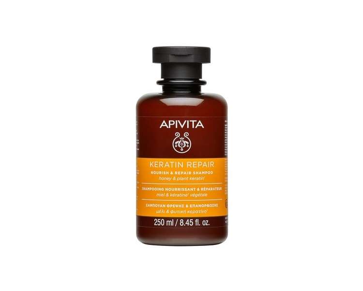 Apivita Keratin Nourish & Repair Shampoo for Dry Damaged Hair 8.45 Fl Oz