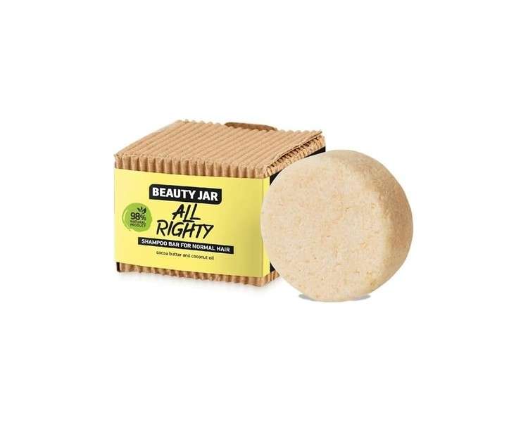 Beauty Jar All Righty Shampoo Bar for Normal Hair with Cocoa Butter and Coconut Oil 65g