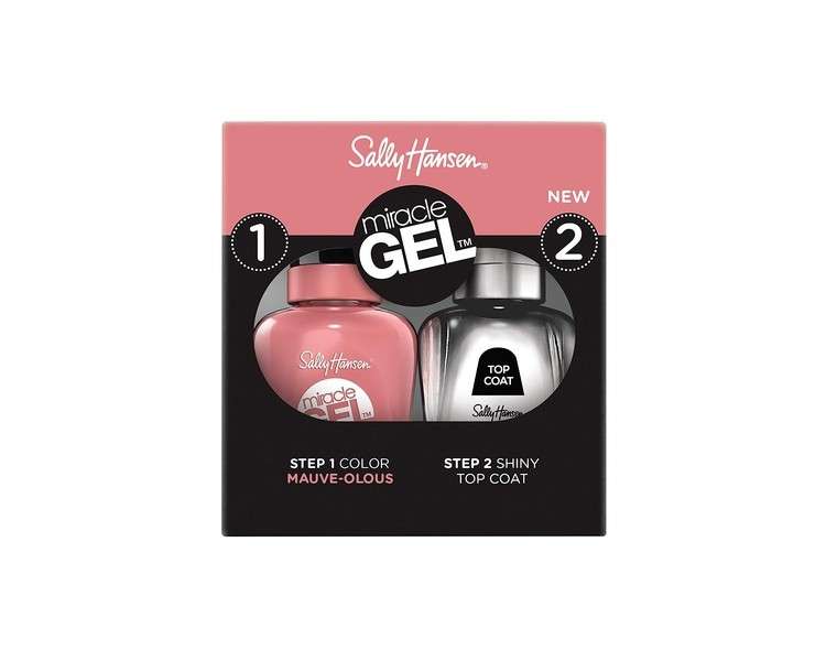 Sally Hansen Miracle Gel Nail Polish Mauve-olous with Shiny Top Coat