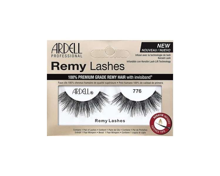 ARDELL Professional Remy Lashes Style 776 - Luxury Handmade Real Hair False Eyelashes with Keratin for Silky Soft Shine Vegan and Reusable