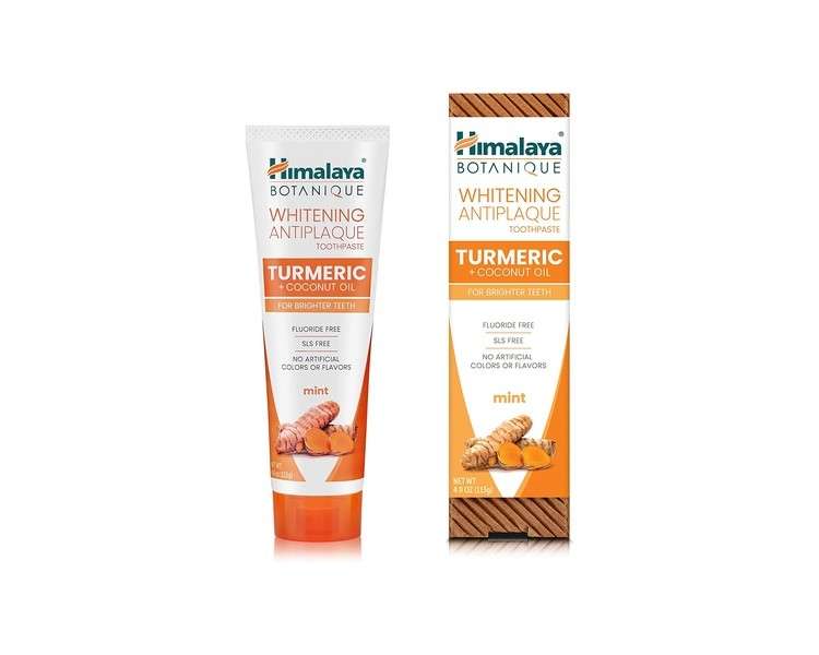 Himalaya Whitening Antiplaque Toothpaste with Turmeric and Coconut Oil 4oz