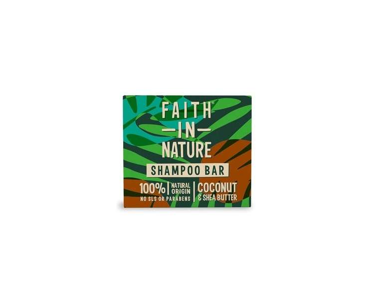 Faith in Nature Natural Coconut & Shea Butter Hair Soap Moisturizing Vegan and Cruelty-Free 85g