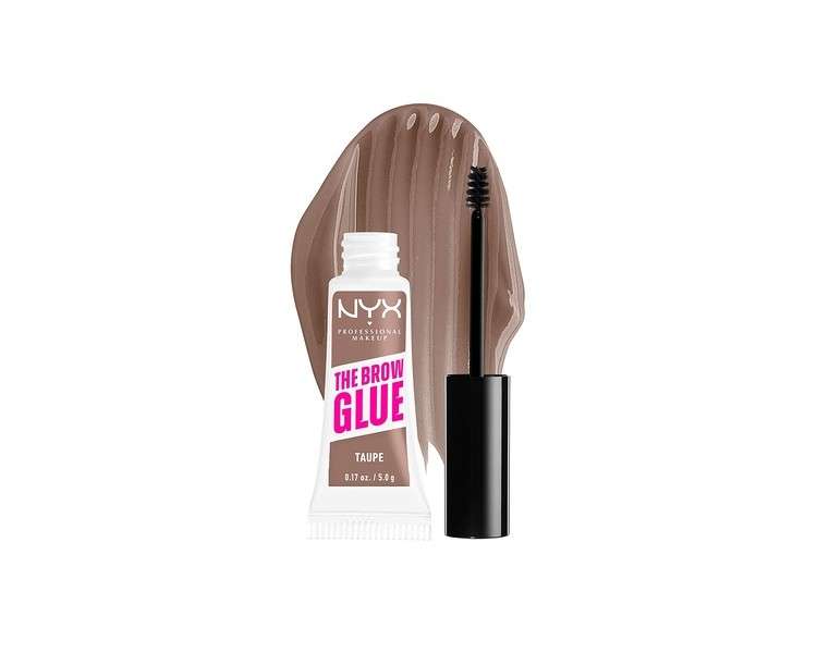 NYX Professional Makeup The Brow Glue Extreme Hold Tinted Eyebrow Gel Taupe 0.17 Fl Oz