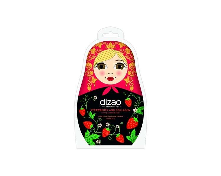 Strawberry and Collagen Firming Black Facial Mask 25g