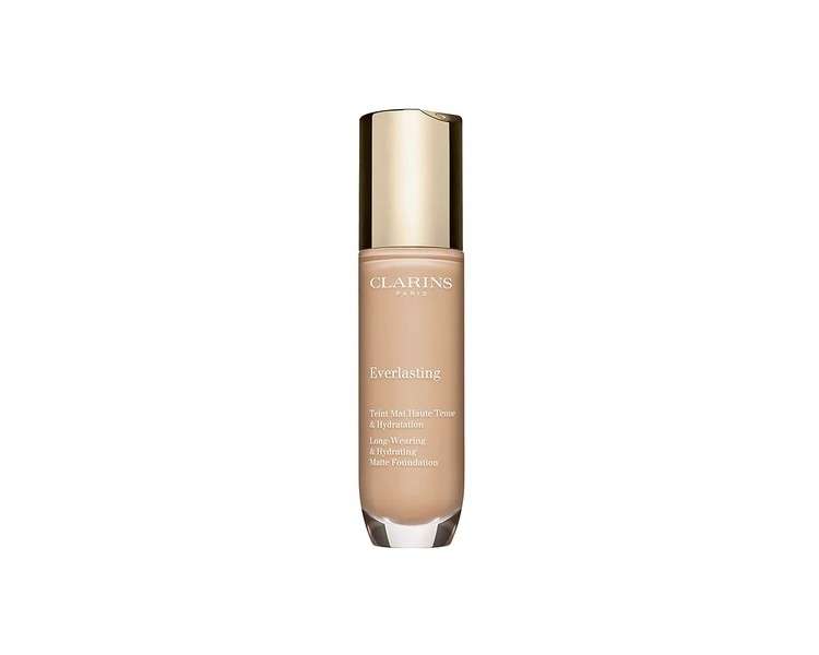 Clarins Everlasting Foundation Full Coverage and Long-Wearing 24-Hour Hydration and Hold 102.5 Porcelain