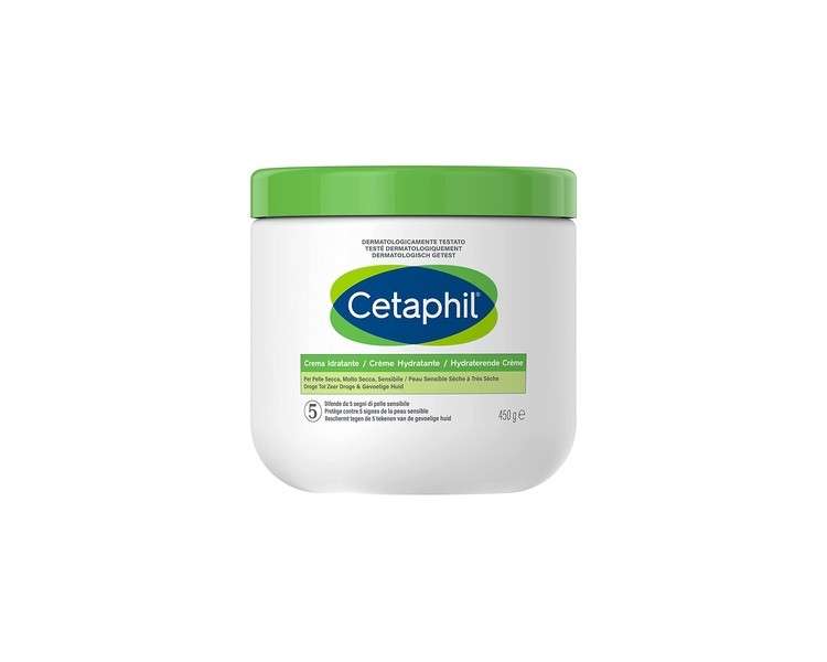 Cetaphil Moisturizing Face and Body Cream 48 Hour Intensive Moisture for Dry, Very Dry, Sensitive, and Damaged Skin Fragrance Free 450g