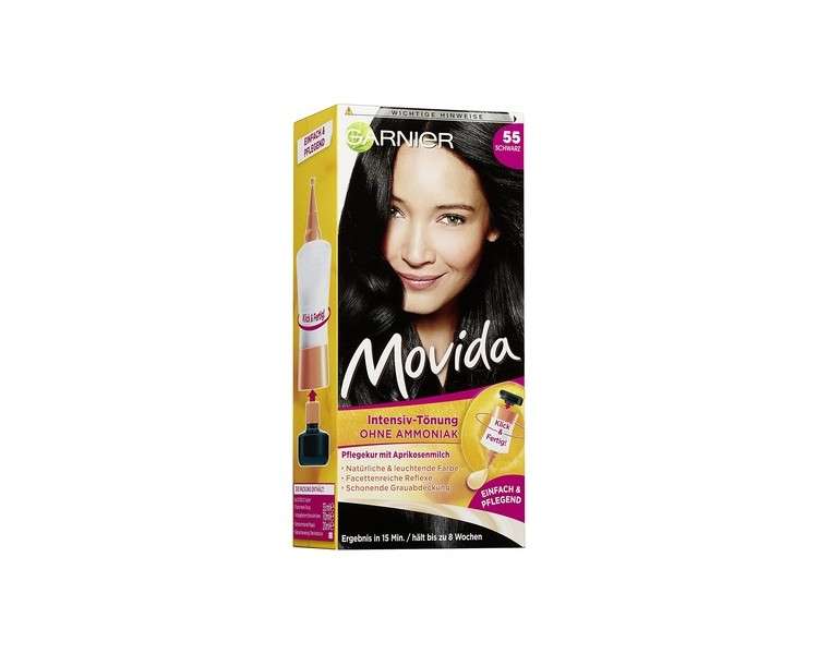 Garnier Movida Intensive Tint for Vibrant Ammonia-Free Hair with Grey Coverage 55 Black 60ml