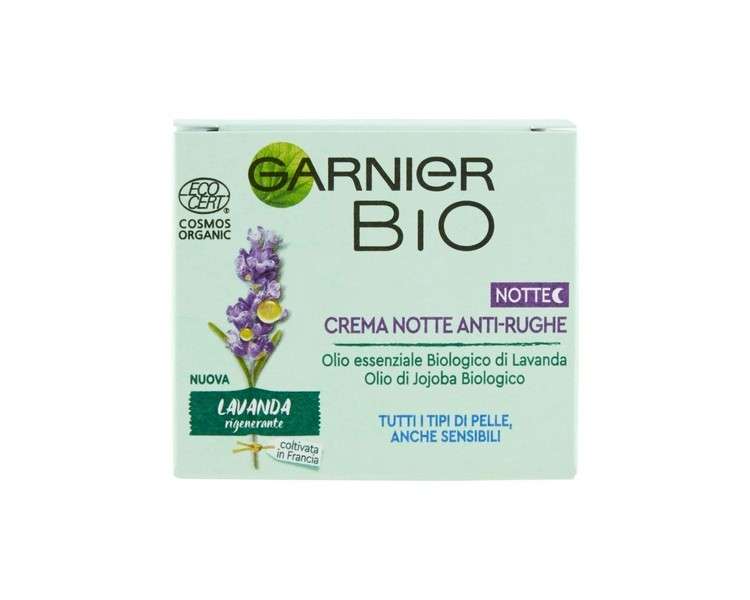 Garnier Bio Night Cream Regenerating with Lavender Enriched Formula with Argan and Jojoba Oils 50ml