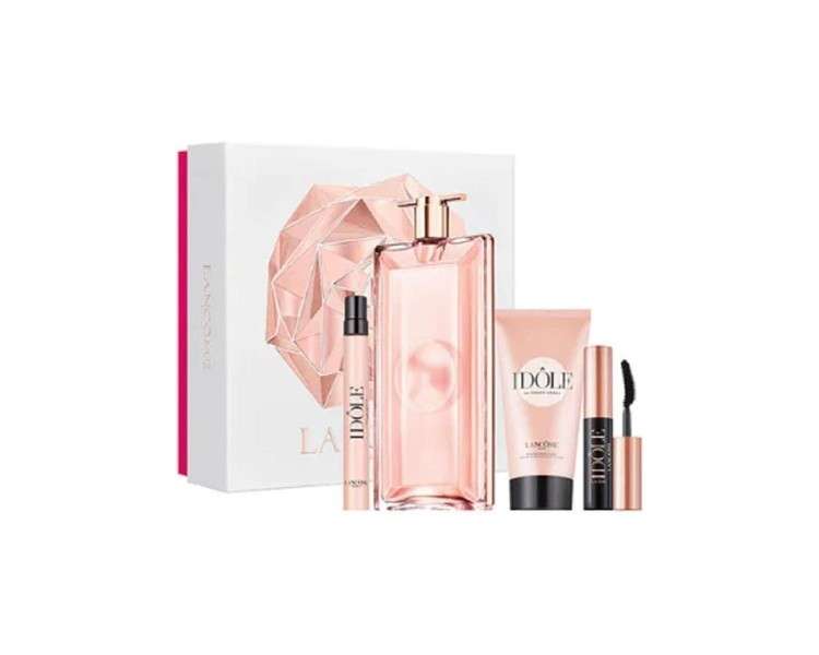 Lancome Idole Set Eau de Parfum Spray 100ml, Mini 10ml, Body Lotion 50ml, and Mascara