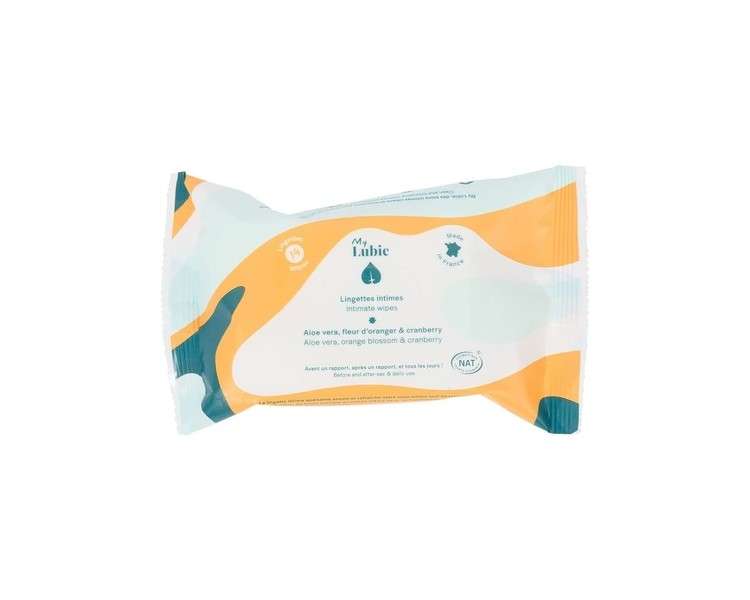 MY LUBIE Natural Soothing Intimate Wipes - Cranberry, Orange Blossom and Aloe Vera 14 Wipes