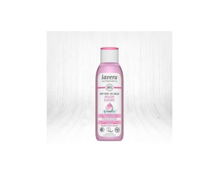 lavera Indulgent Body Wash with Organic Wild Rose and Cotton 250ml