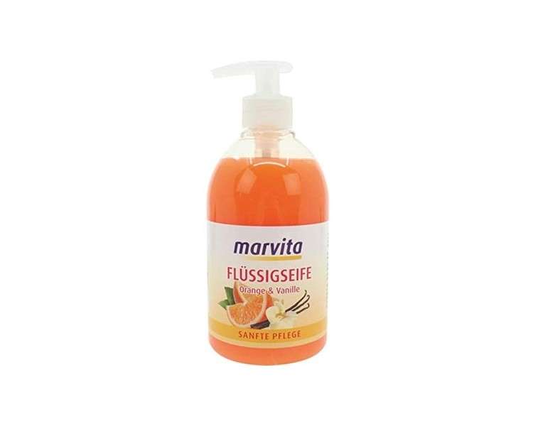 Marvita Orange & Vanilla Liquid Soap with Dispenser 500ml - Pack of 6