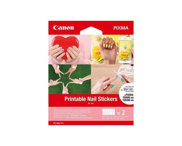 Canon NL-101 Nail Art Manicure Printable Nail Sticker Set Self-Adhesive 12 Stickers