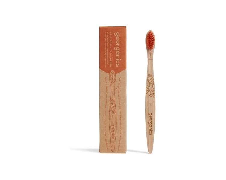 Georganics Beech Toothbrush Eco-Friendly Compostable Handle BPA-Free Bristles for Kids