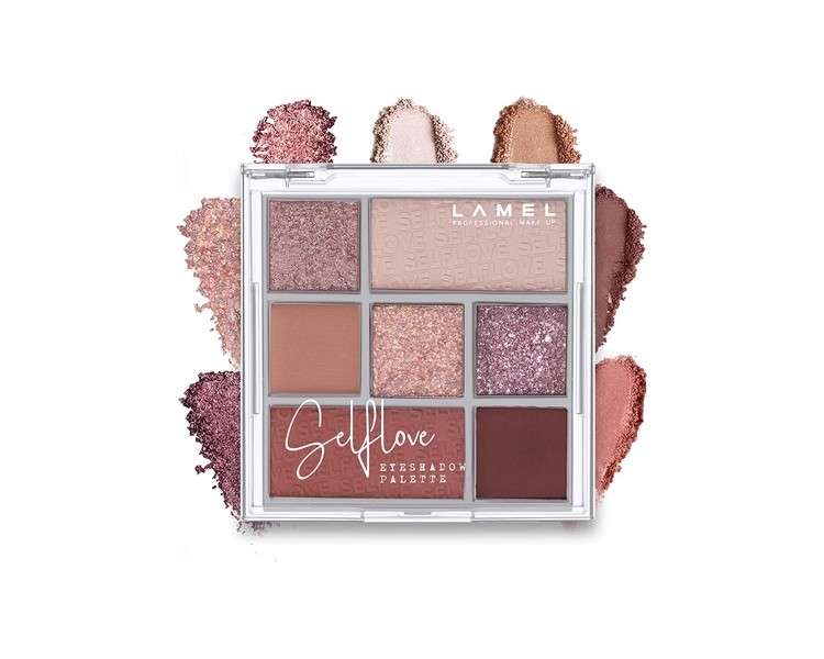 Lamel SELFLOVE Eyeshadow Palette Matte Shiny and Pearlescent Shades Pink N. 401