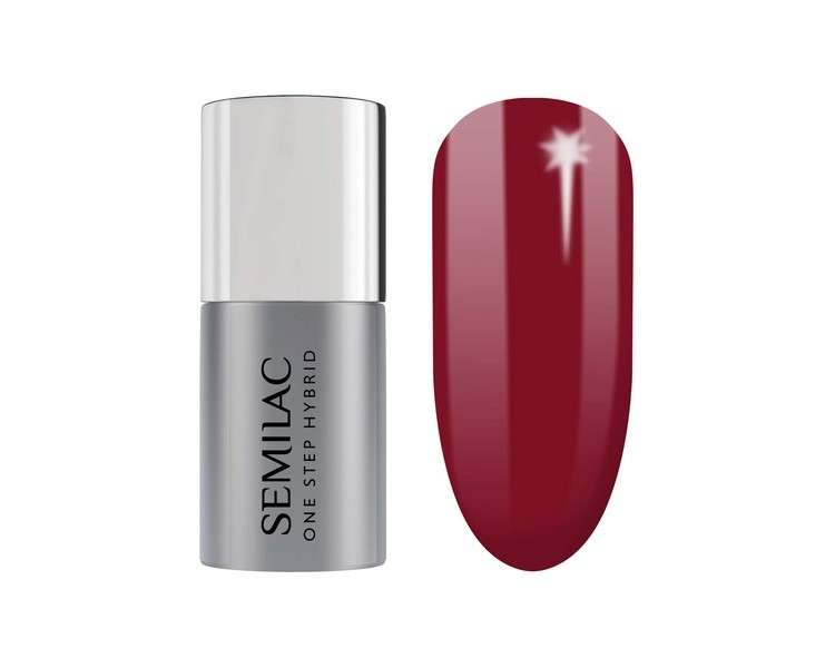 Semilac One Step Hybrid Nail Polish 3in1 Burgundy Crimson 5ml UV LED Nail Polish