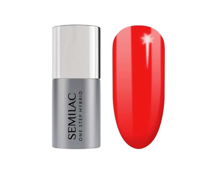 Semilac One Step Gel Polish Bottle Long Lasting and Easy to Apply 5ml 530 Scarlet