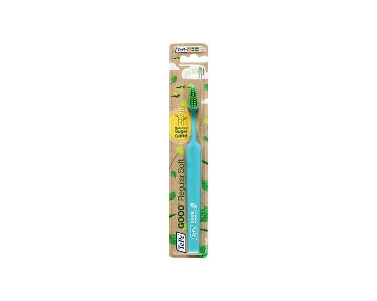 TePe GOOD Regular Soft Toothbrush Small and Easy to Use - Environmentally Friendly for Fresh Breath Green