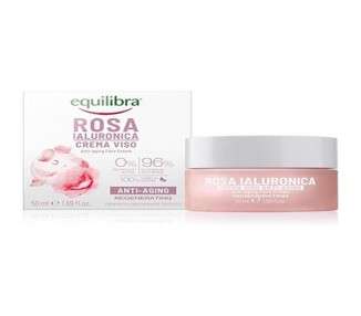 Equilibra Hyaluron-Rose Face Anti-Aging Cream with Damask Rose and Hyaluronic Acid 50ml