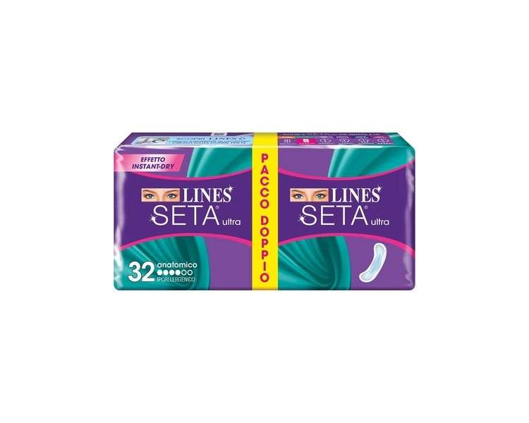 Lines Anatomical Silk Extra Absorbent 32 Pieces