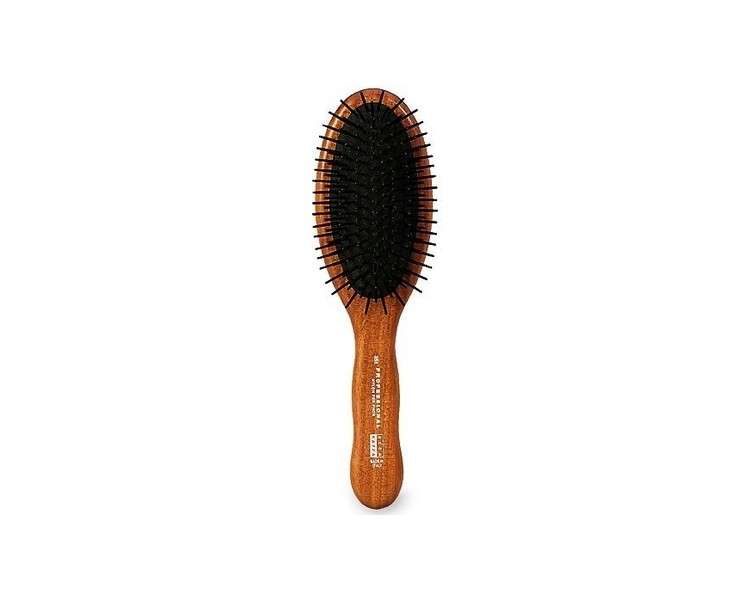 Acca Kappa Pneumatic Brush 12 AX355 Wood Teeth Plastic Media Black Compatible for Hair