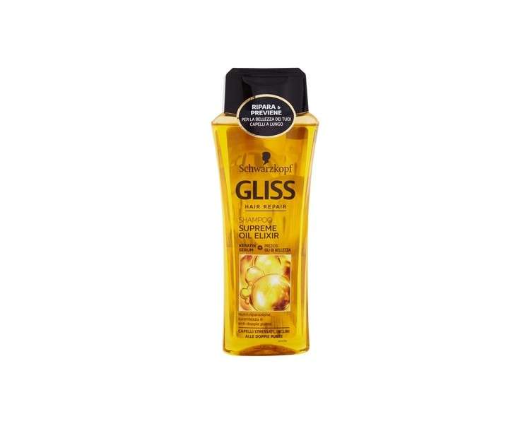 Testanera Supreme Oil Elixir Shampoo Gliss Line 8.45 Fluid Ounces 250mL Bottle - Italian Import