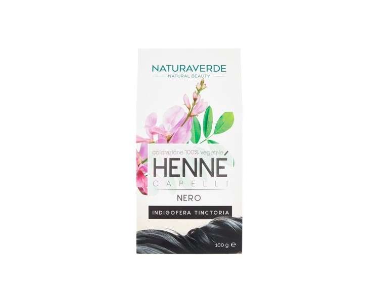 Naturaverde Henna Black Hair Color 100% Plant-Based Professional Hair Color 100g