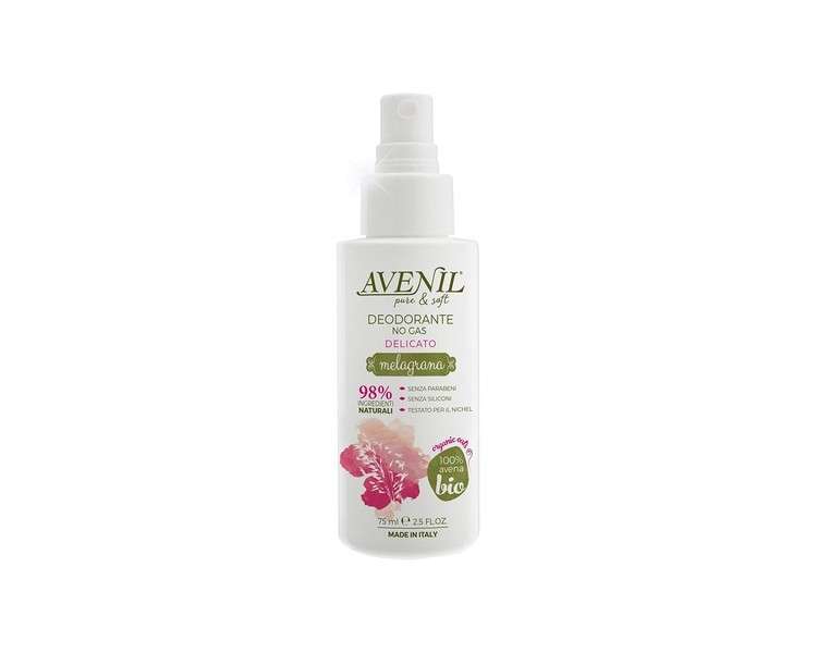 Avenil Pure & Soft Deodorant No Gas Soft Pomegranate 100% Organic Oats 75ml