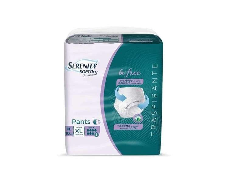 Serenity Soft Dry Sensitive Be Free Pannoloni Pants XL Maxi 10 Pants
