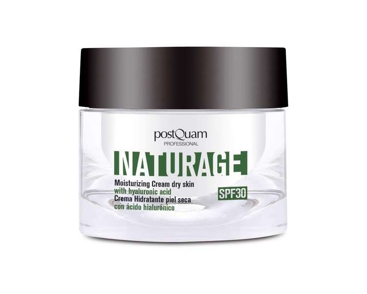 Postquam Naturage Moisturising Facial Cream for Dry Skin with 100% Natural Ingredients and SPF 30 Sunscreen 50ml