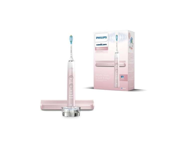 Philips Sonicare DiamondClean 9000 Series Electric Toothbrush Sonic Toothbrush Cleaner Teeth and Oral Care with 4X C3 Premium Plaque Defense Brush Heads Pink