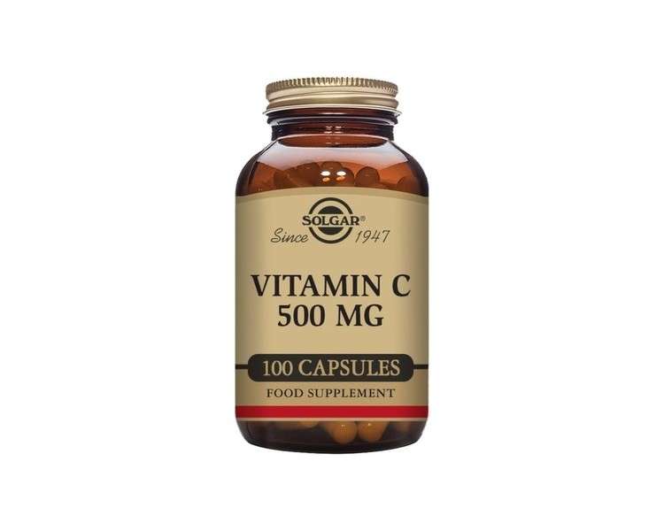 Solgar 500mg Vitamin C Vegetable Capsules Seasonal Immunity Support Potent Antioxidant Reduces Tiredness and Fatigue Collagen Formation Vegan