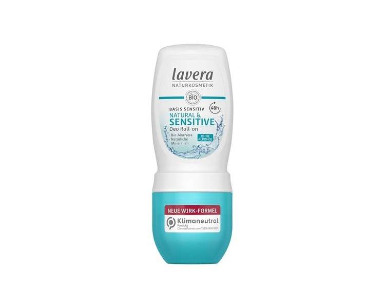 Lavera Sensitive Deodorant Roll-On Base 48 Hours Vegan Natural Cosmetics Organic Aloe Vera & Natural Minerals 50ml