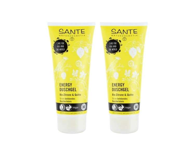 Sante Naturkosmetik Vegan Energy Shower Gel Citrus Fresh Fragrance Body & Mind 2x200ml